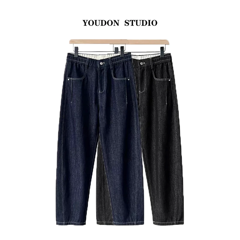 【天丝莱赛尔】YD69秋季新款潮流高级宽松直筒百搭休闲男牛仔裤长裤