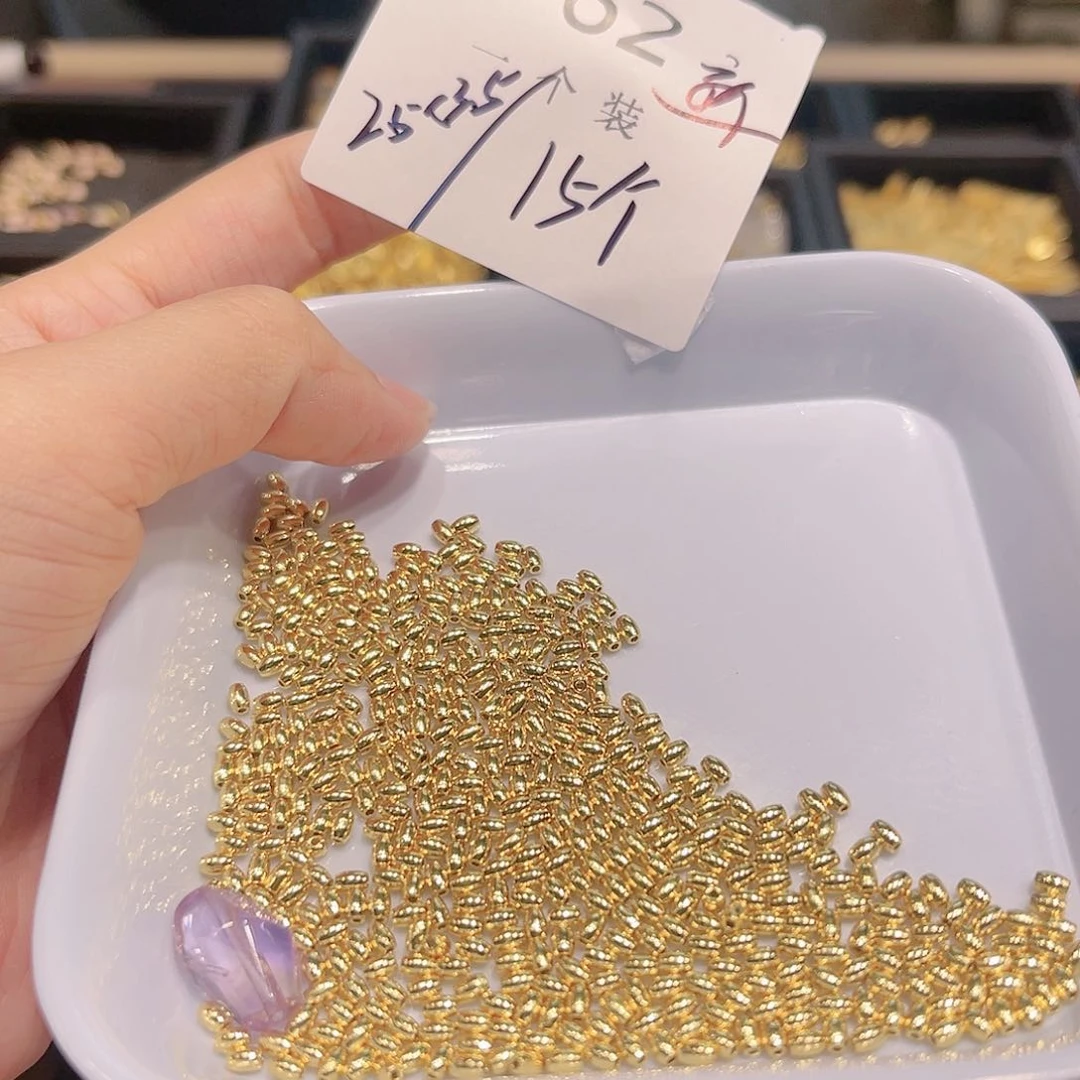 水晶珠宝半成品银S925镀金镶嵌62