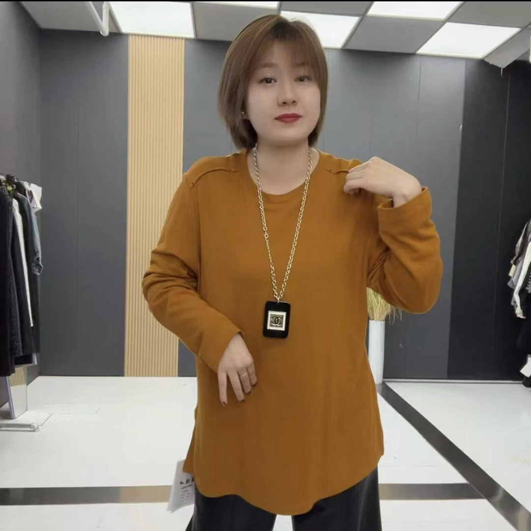 影2913圆领纯色净版磨绒长袖大衫