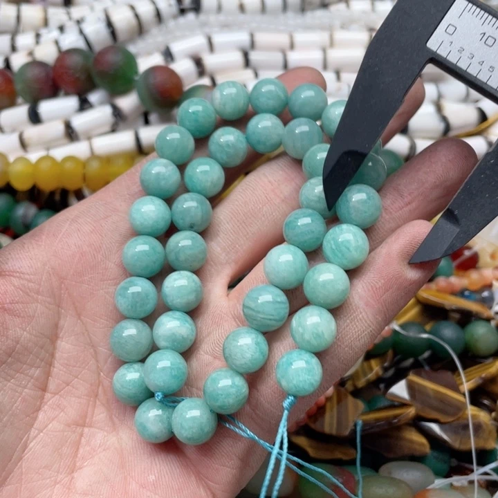 玛瑙/玉髓合金珠宝半成品一条10mm天河石