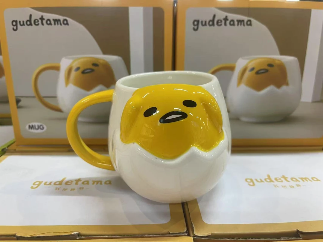 蛋黄杯动物少女心小猫家用陶瓷水杯