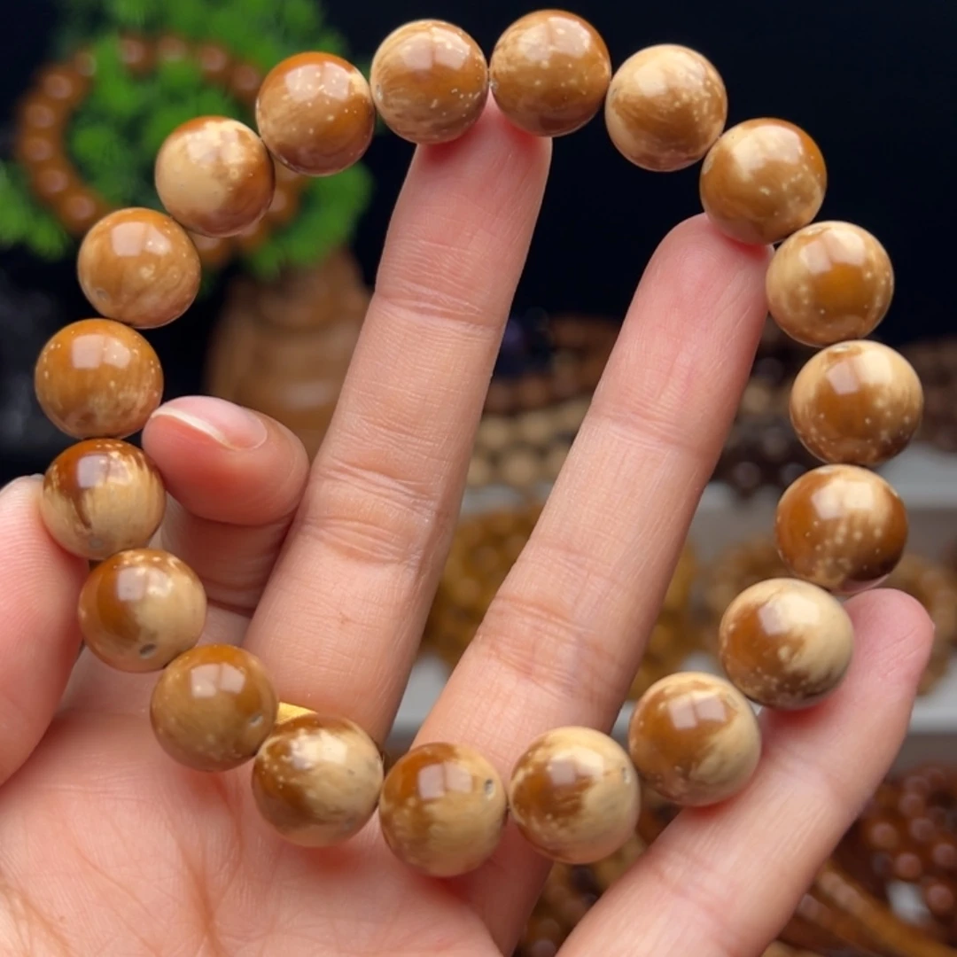 紫金鼠手串卡11.8半实心花皮光珠