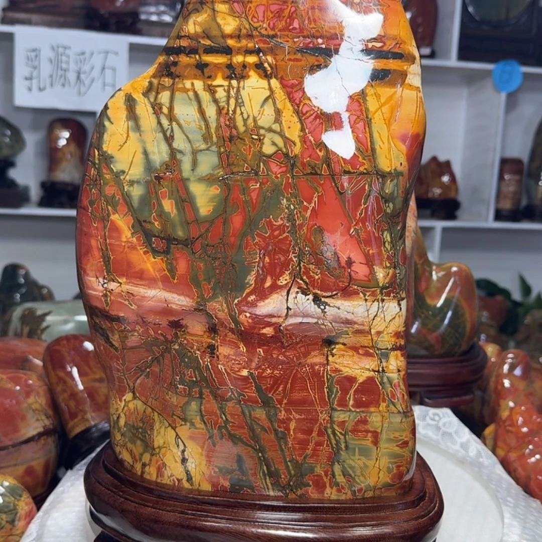 一***景石材乳源彩石家摆件