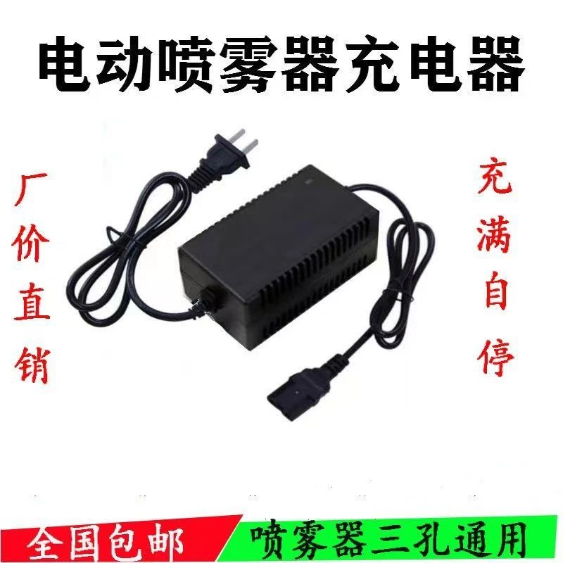 铅酸T口12V电动喷雾器充电器12V8AH12AH20AH农用电瓶充电器三孔
