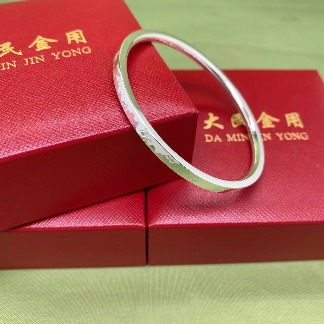 足银手镯 2007足银999.9精品蝴蝶闭口手镯57圈口