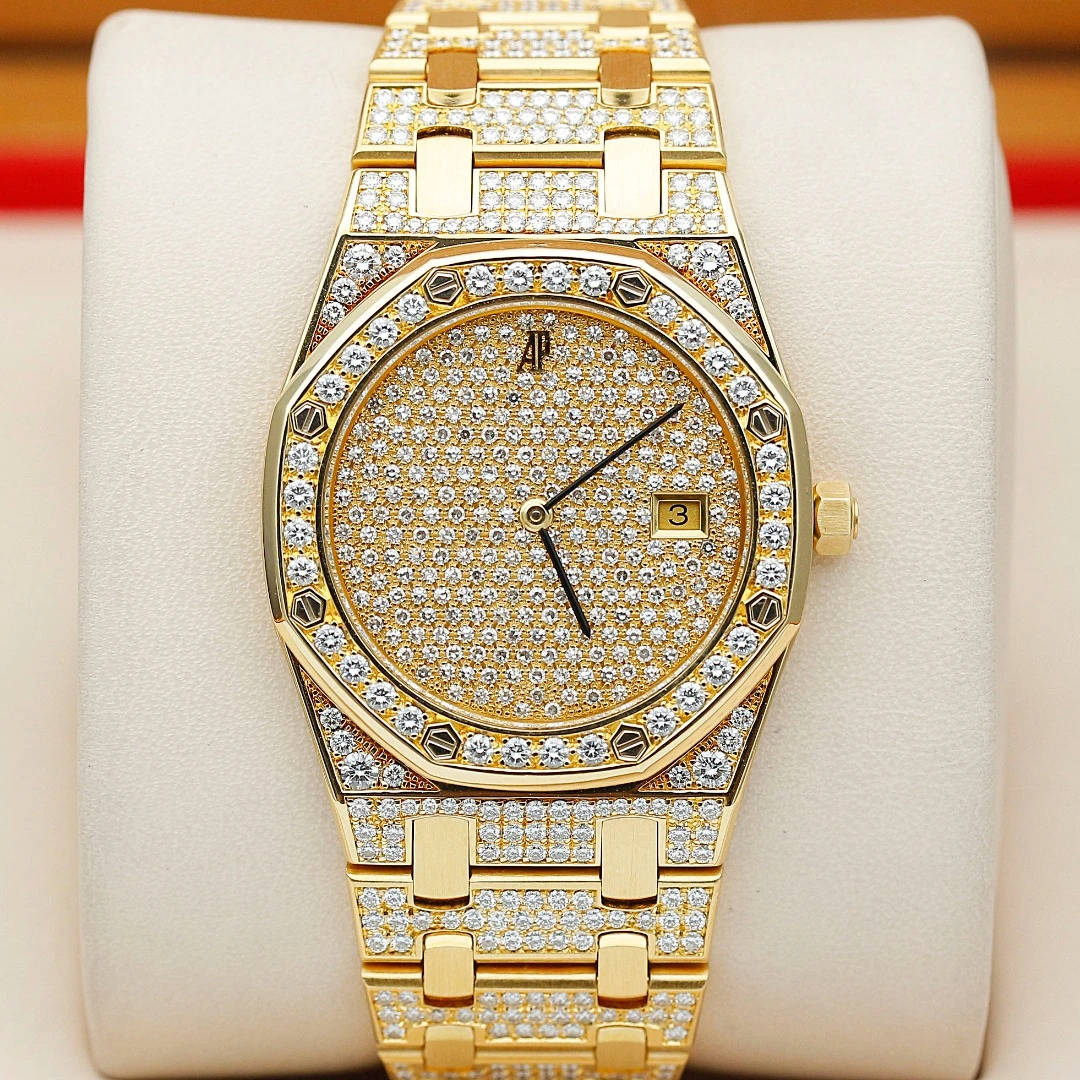 99新 AIPE/爱彼 皇家橡树系列18K黄金原钻33mm自动机械女表