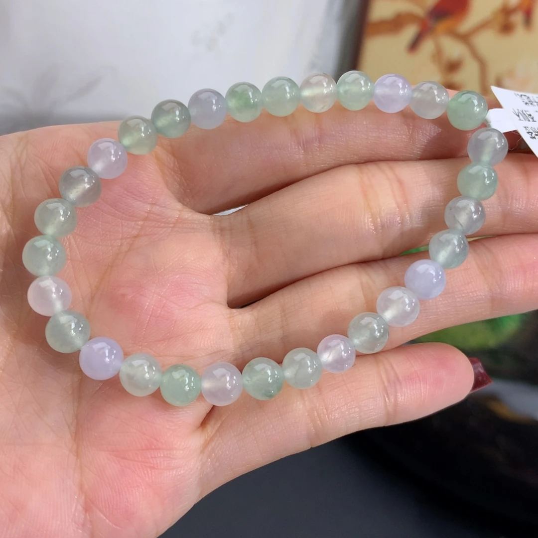 翡翠未镶嵌手串卡6冰胶马卡龙手串