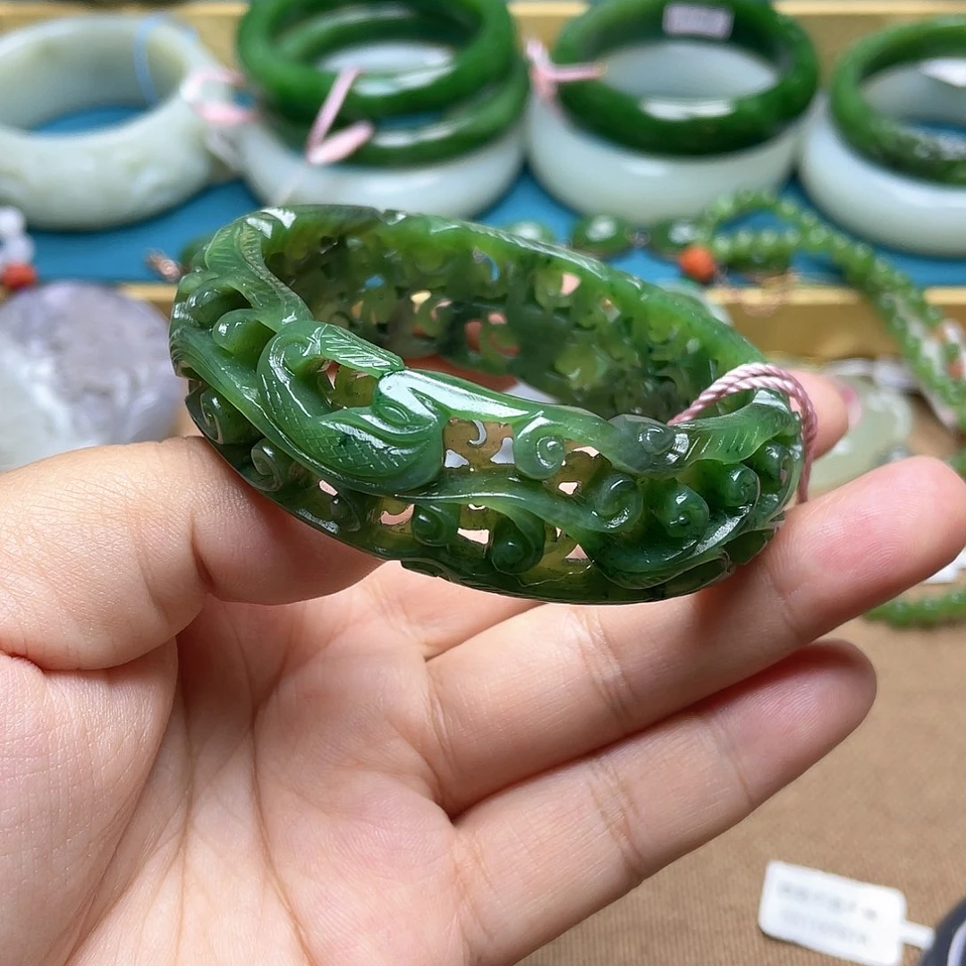 和田玉手镯58圈口117未镶嵌