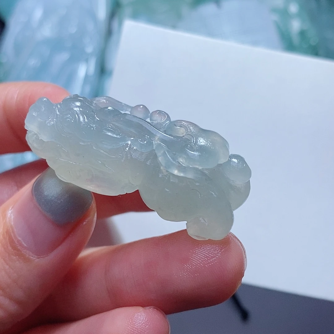 定制翡翠未镶嵌毛货付款后确认抛光