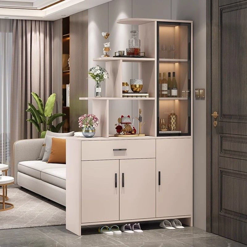 实木玄关柜鞋柜一体轻奢酒柜入户现代简约进门屏风客厅隔断置物架