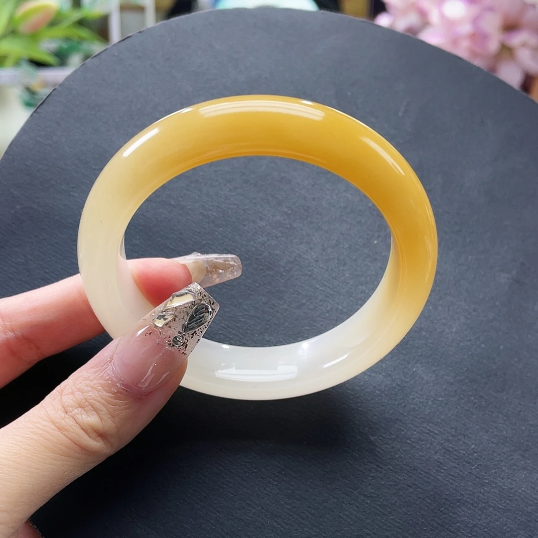 石***榴石英质玉未镶嵌手镯58.5