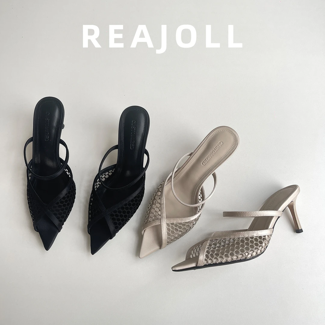 拖鞋女夏外穿2025新款细跟高跟鞋鱼嘴法式时尚气质半拖凉拖鞋女