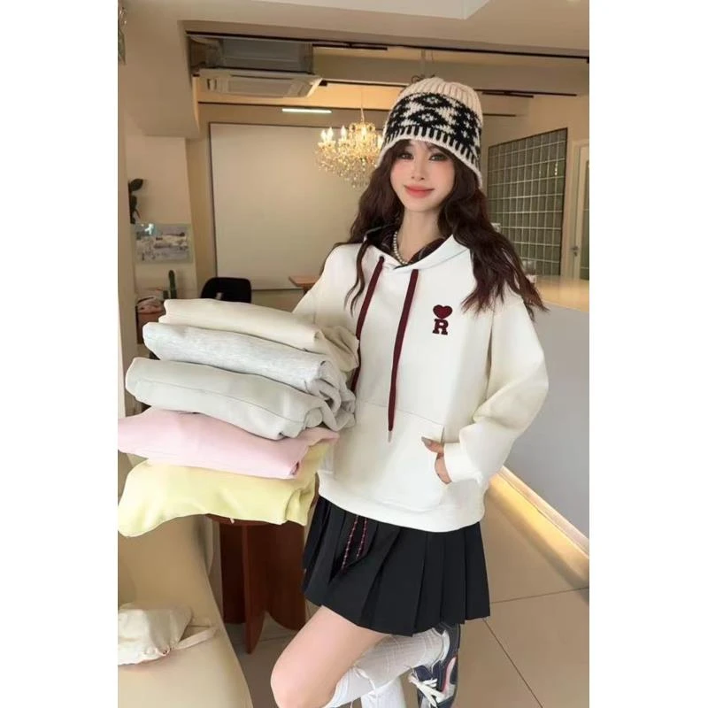 春新连帽卫衣男女同款春秋外套加厚休闲欧货重百搭潮卫衣5014