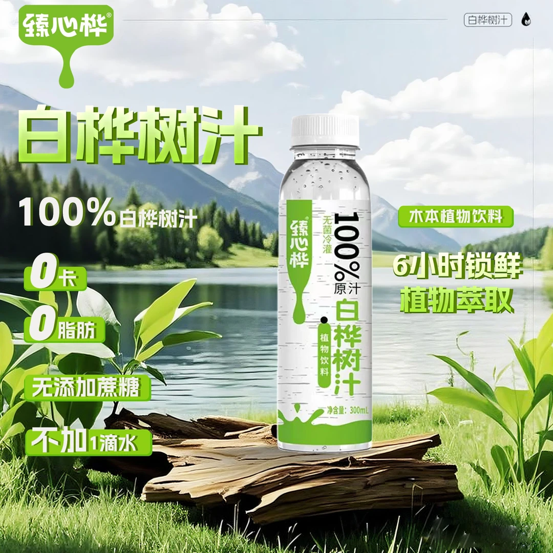 【送货上门】臻心桦100%白桦树汁木本植物水围炉煮茶纯正白桦树汁