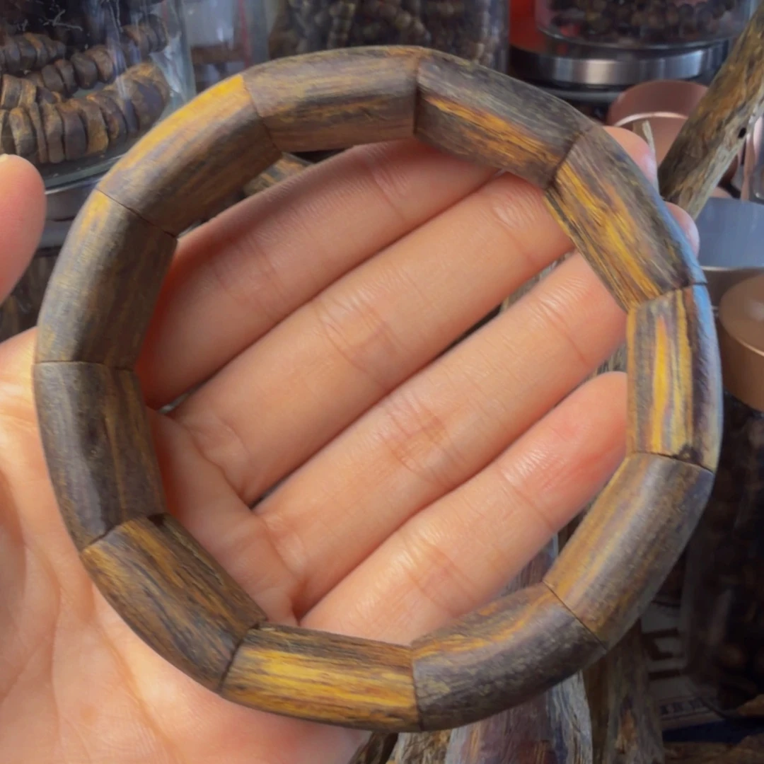 沉香碎屑沉香沉香手镯24.5