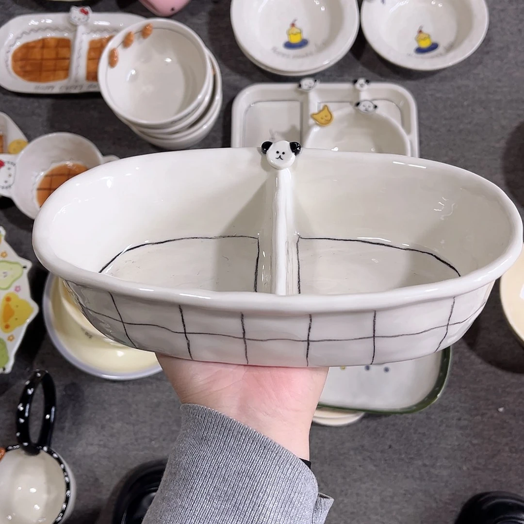 分割碗陶瓷餐具系列纽扣小狗