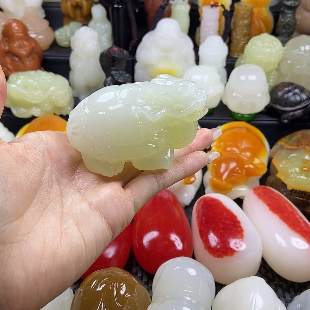 无花朵原石雕刻把件