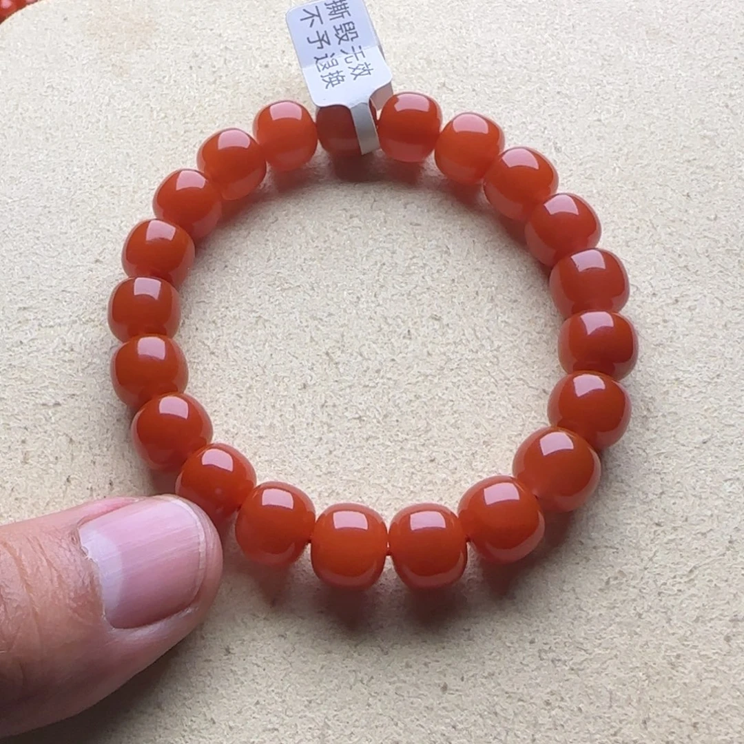 南红玛瑙未镶嵌手链10mm大陷坝