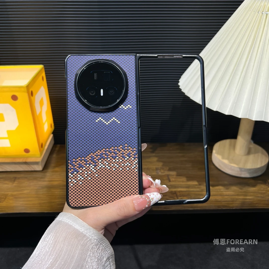 适用于荣耀magicv5手机壳v5折叠屏全包防摔保护凯夫拉纹MBH-AN10