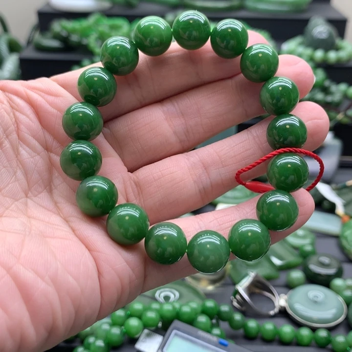 手链未镶嵌和田玉（碧玉）