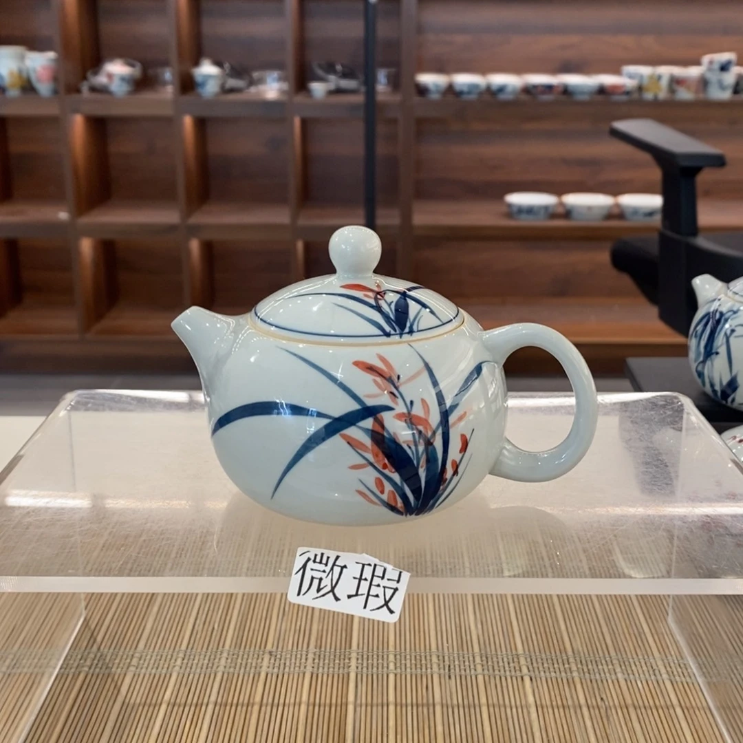 釉下彩老陶泥手工绘制