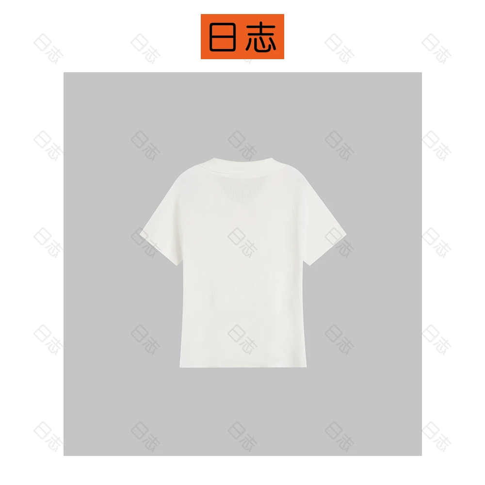 PIPO【现】正肩V领短袖T恤女显瘦休闲简约百搭纯色上衣夏季DD51Z683