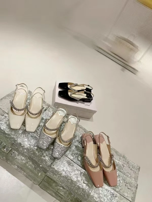 方根玛丽珍  女士水晶饰带凉鞋