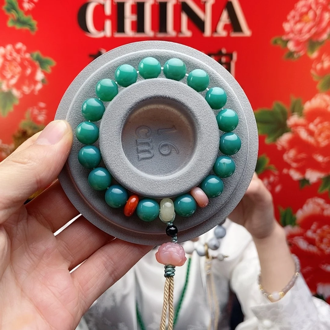 玛瑙/玉髓手链合金爱****牙松石绿玛瑙流苏