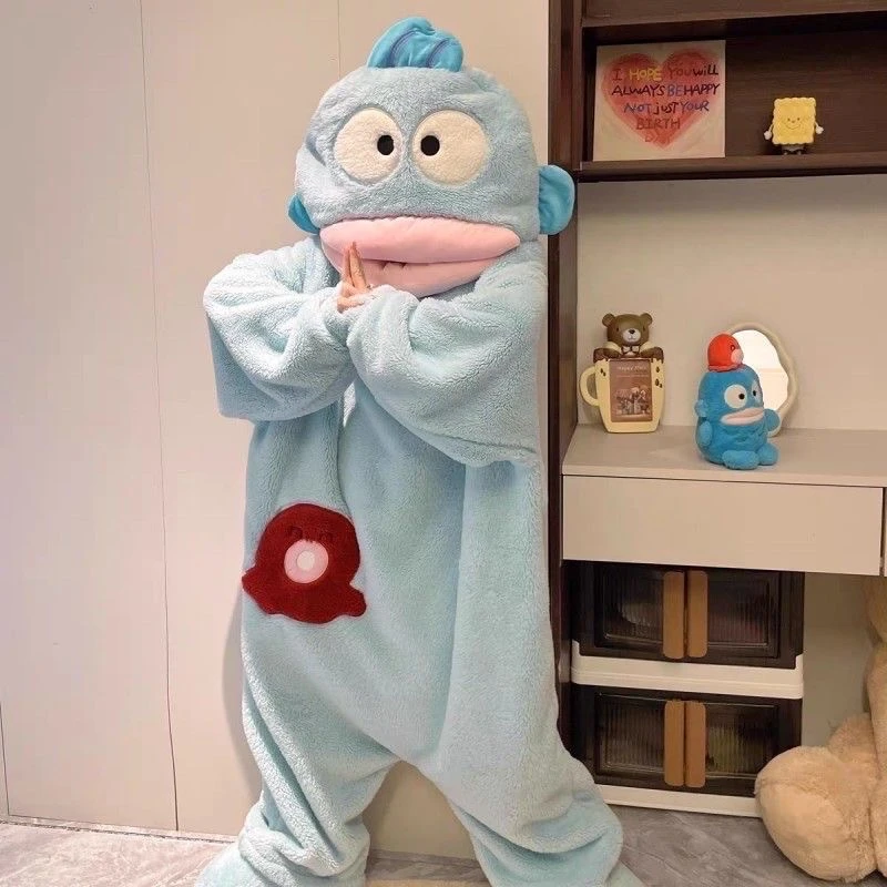 【爆款！爆款！】情侣款汉顿丑鱼搞怪连体睡衣男女冬季家居服外加长款