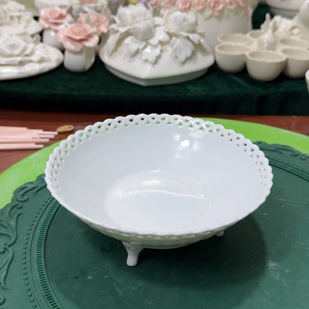 瓷片老货高白色高脚碗