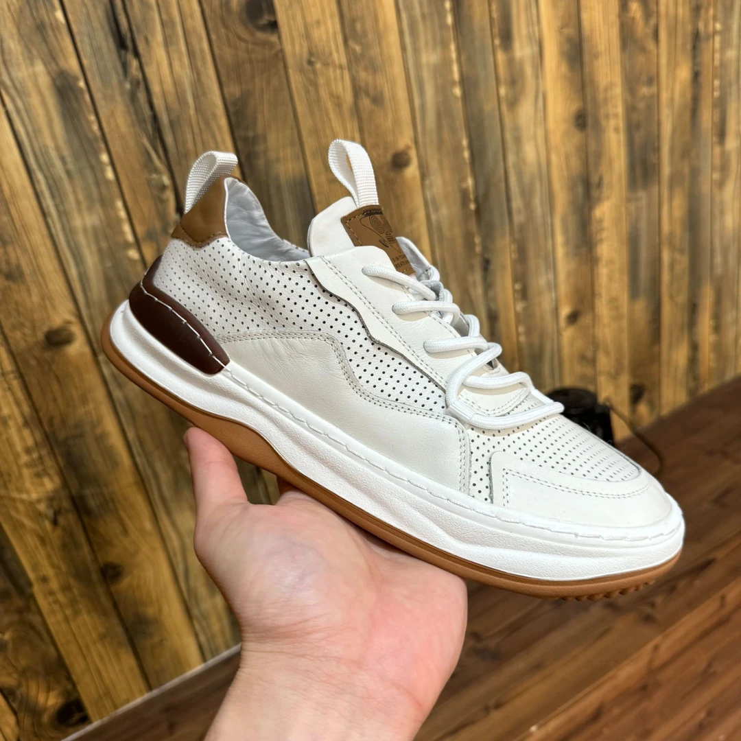 牛皮小白鞋男士休闲板鞋春夏季新款真皮透气时尚百搭