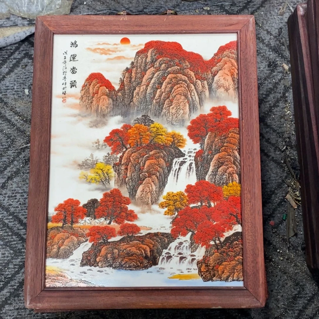瓷片37*28 景德镇瓷板画柴窑烧制