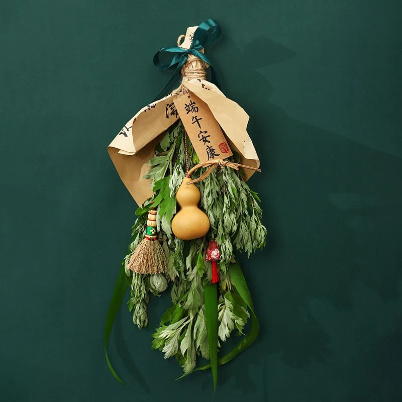 端午节艾草花束端午入户门挂饰祈福新鲜艾草驱蚊挂门diy花束礼物