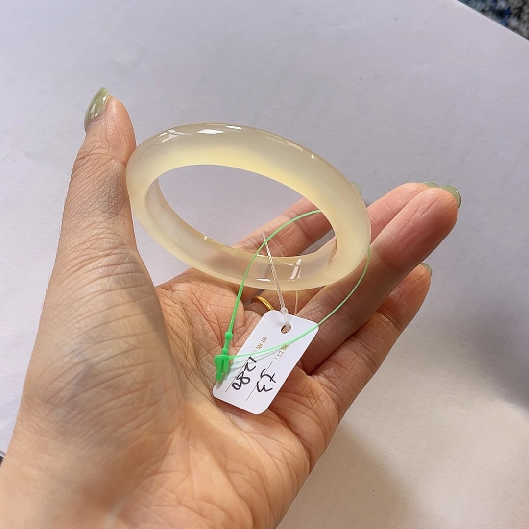 手镯玛瑙/玉髓未镶嵌3号 53.1圈口 蜂蜜水嫩金龙鳞纹