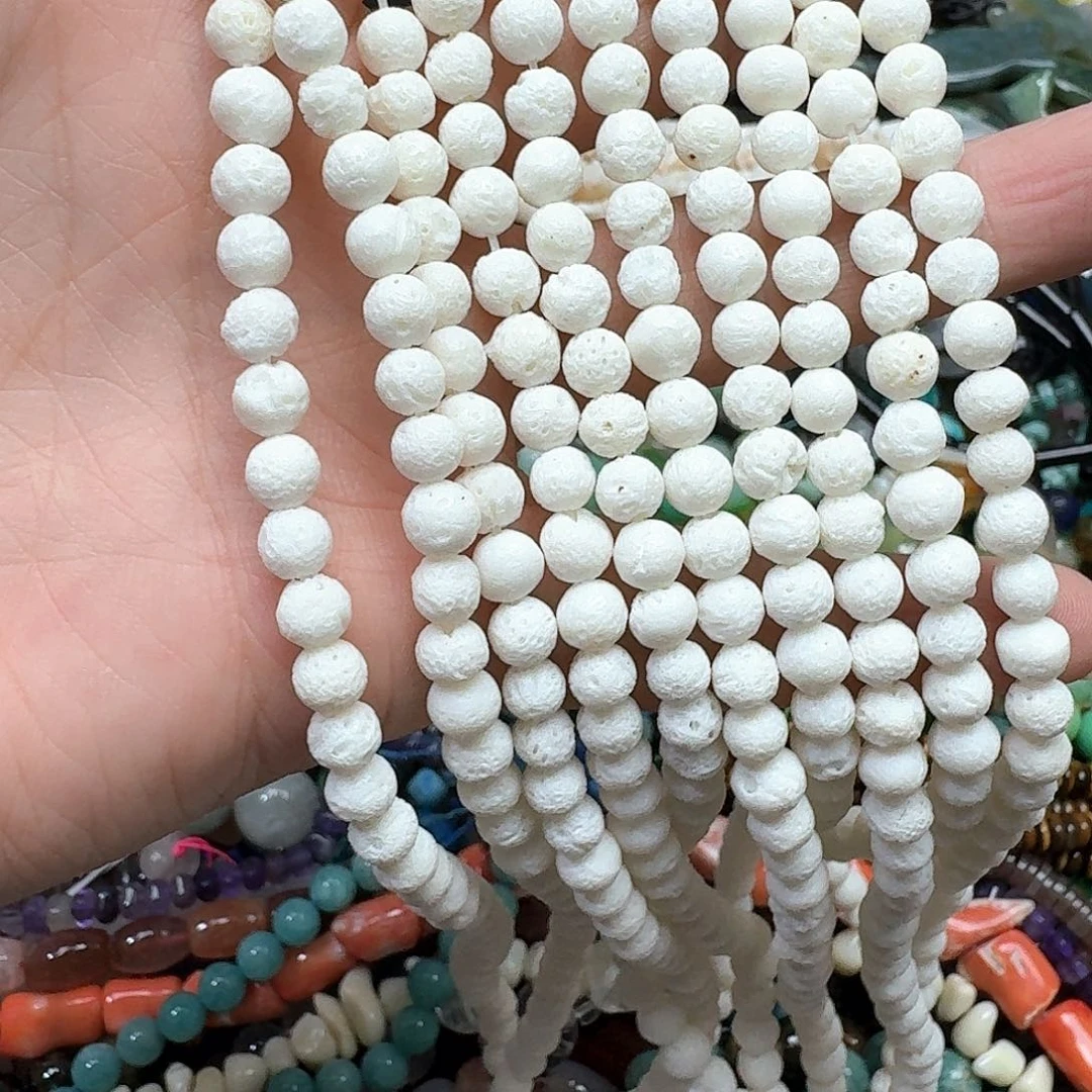 玛瑙/玉髓未镶嵌珠宝半成品一条6mm三姑娘