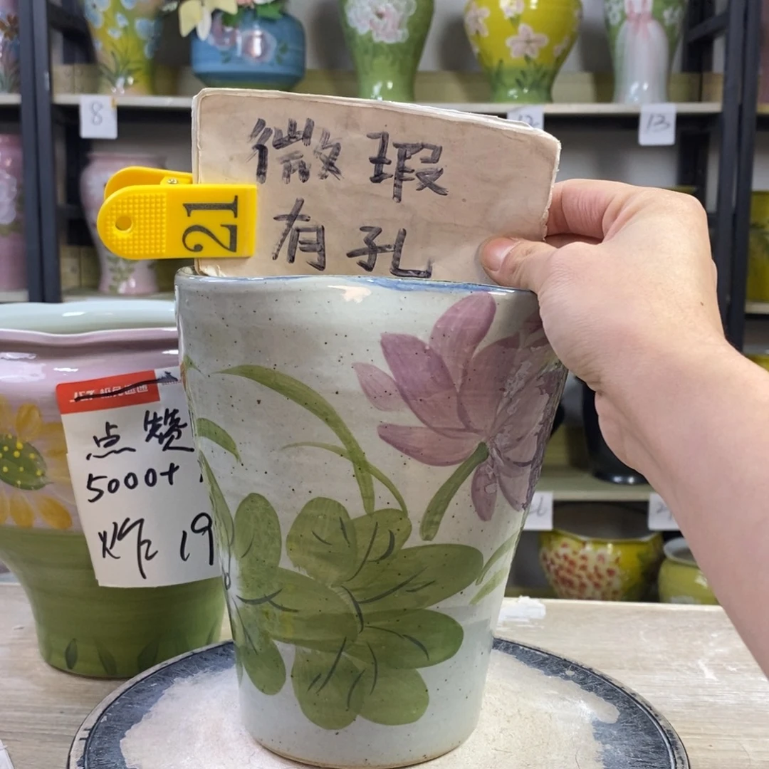 景德镇手工手绘陶瓷花盆