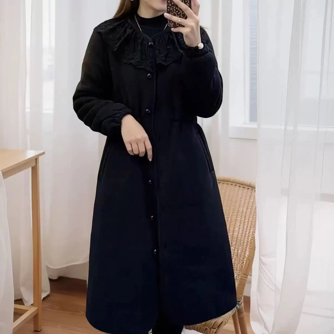 1440  花嫂家冬季新款睡衣女士蕾丝加绒三层加厚可外穿家居服