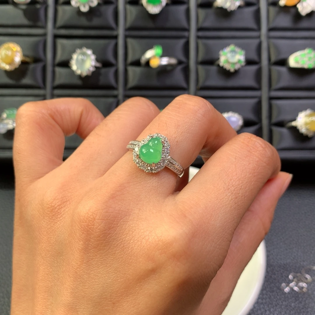 翡翠银S925镶嵌戒指