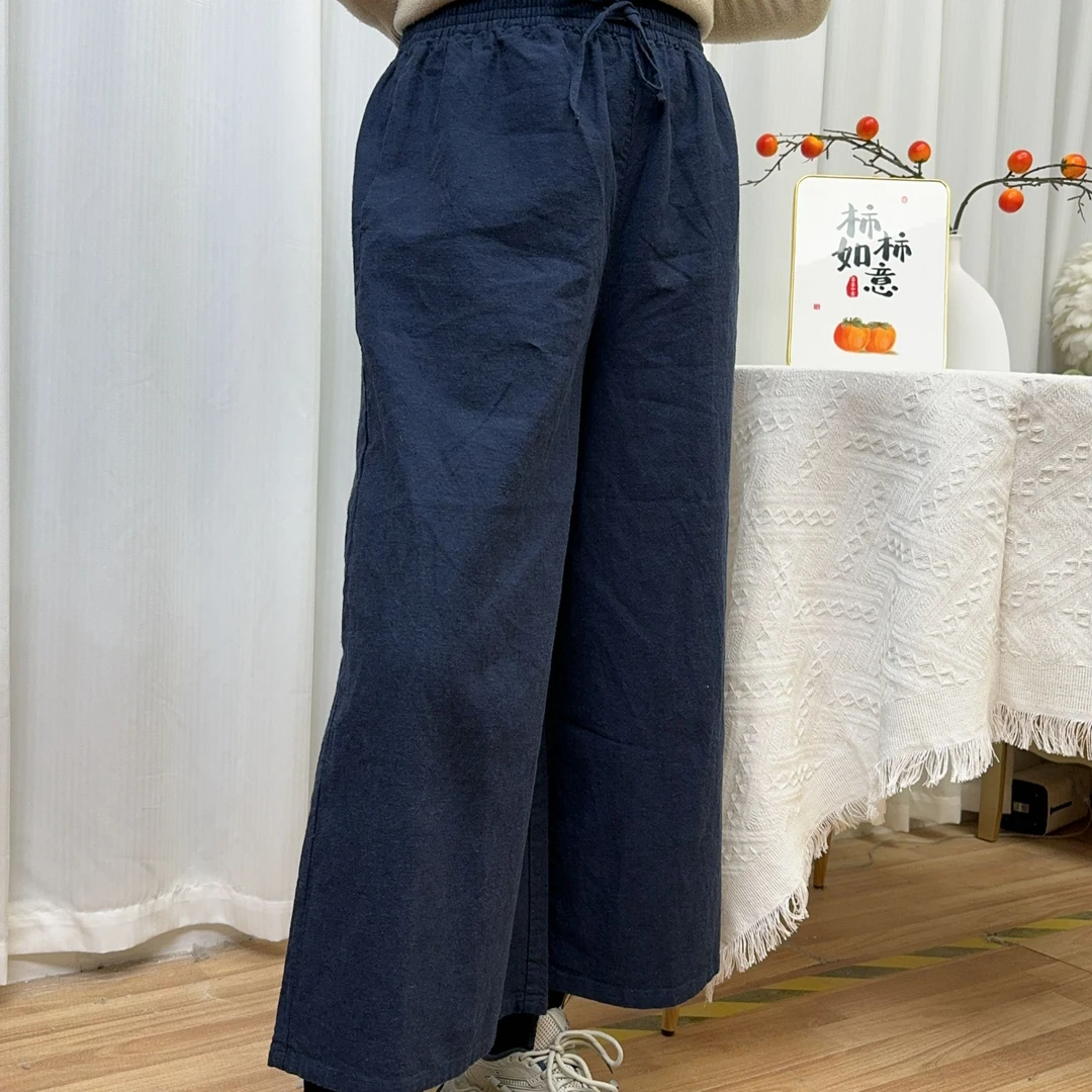 2025新款棉麻休闲裙裤家居外穿裙裤夏季爆款亲肤透气舒适