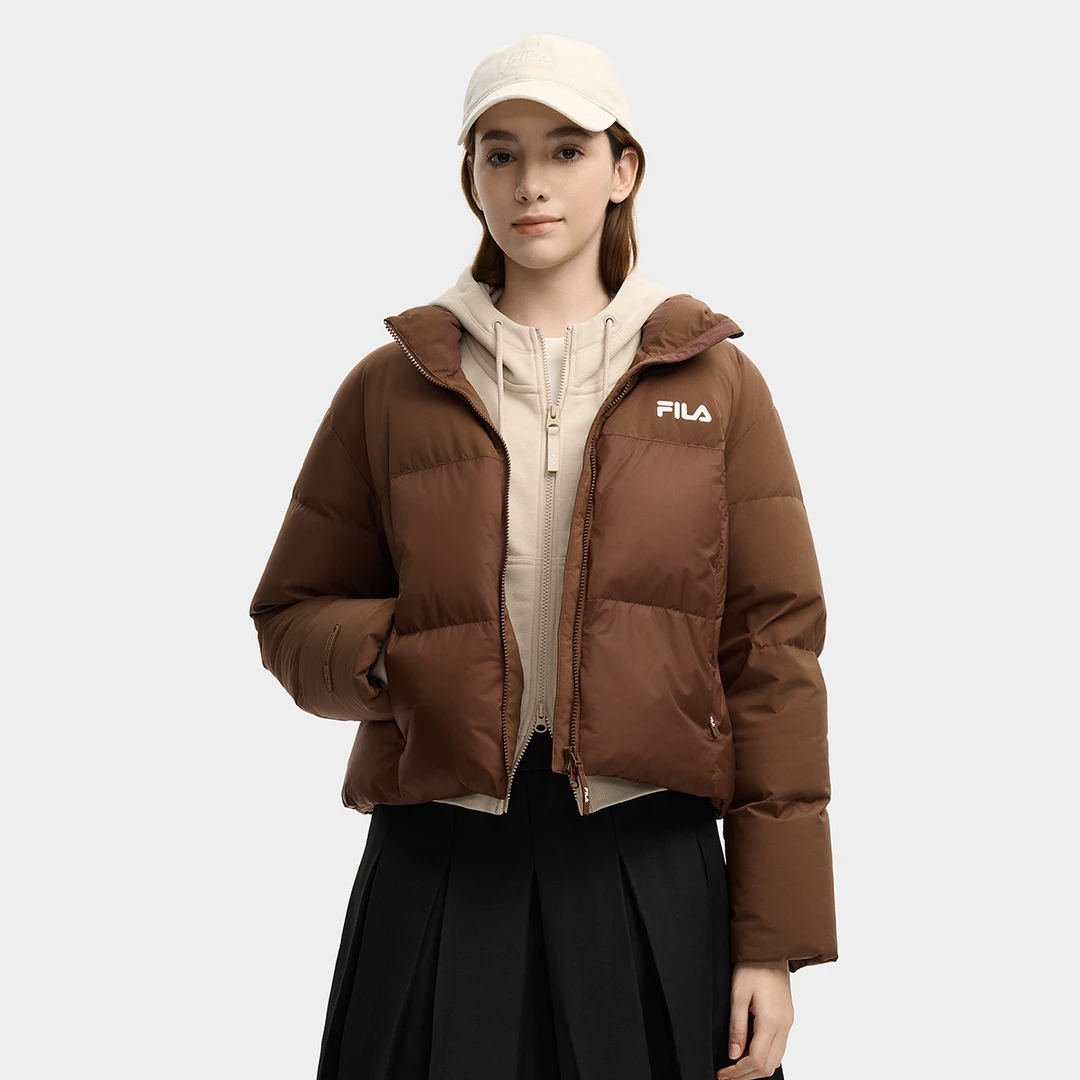 Fila斐乐25女装新款运动休闲羽绒防风防水立领保暖F11W549902F
