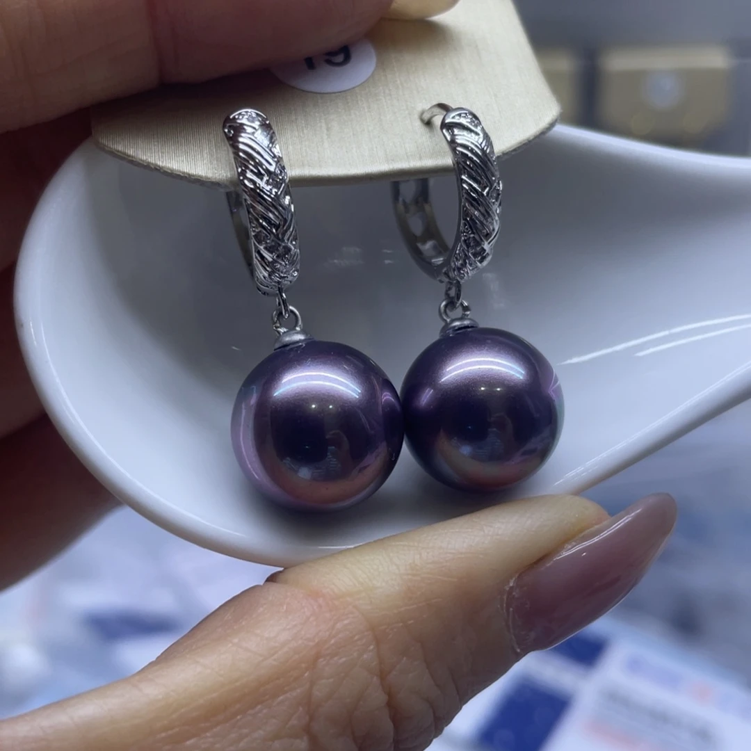 淡水珍珠耳饰银S925镶嵌