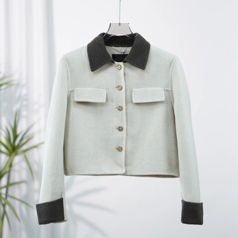 莉推荐 朗S系列  F385   女装春秋时尚双面呢外套杏仁米8Q523B221