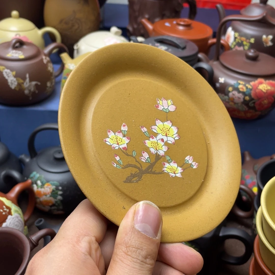 茶杯红泥紫砂壶承