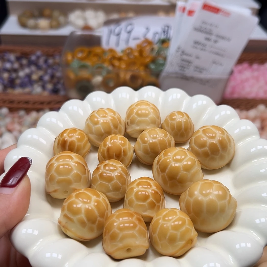 手串菩提根/象牙果微瑕小富甲10颗有裂配大小