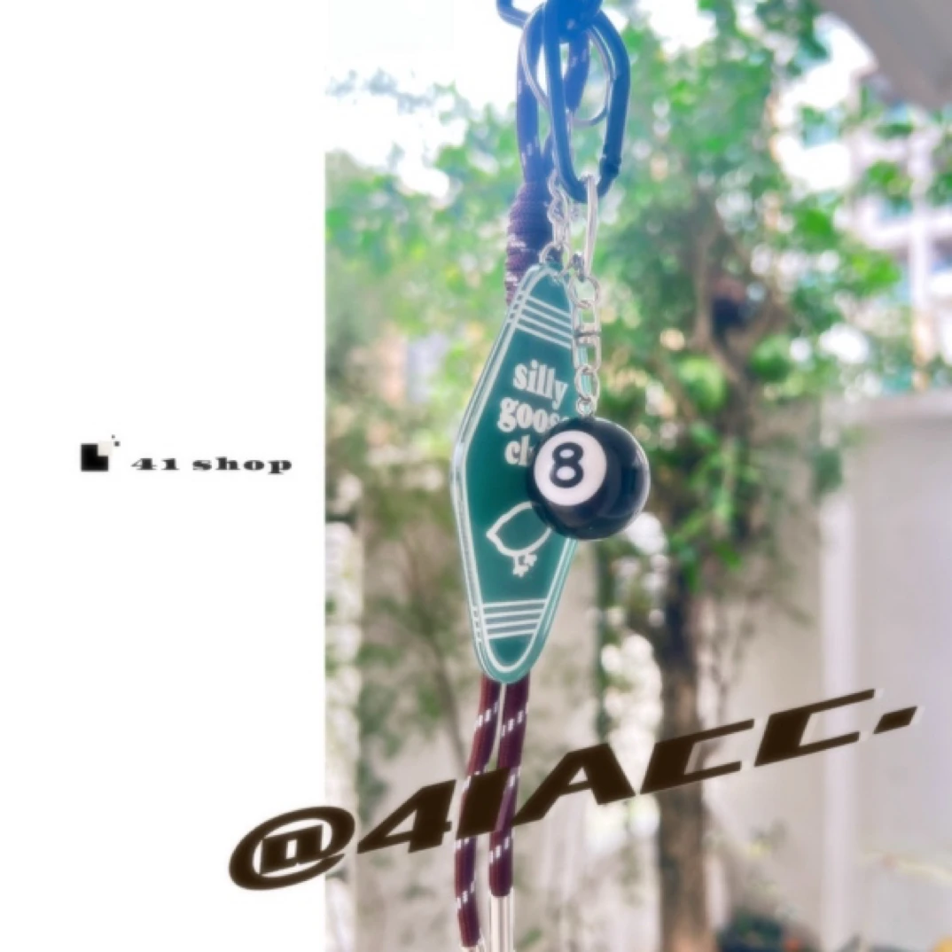 A038 泰国风情黑白绿色鸭子棕色绳钥匙扣