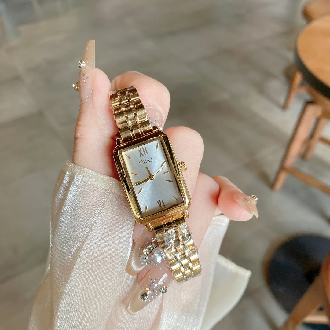 【PALESCE】气质韩版方盘钢带女表 小众轻奢百搭女士石英表防水腕表