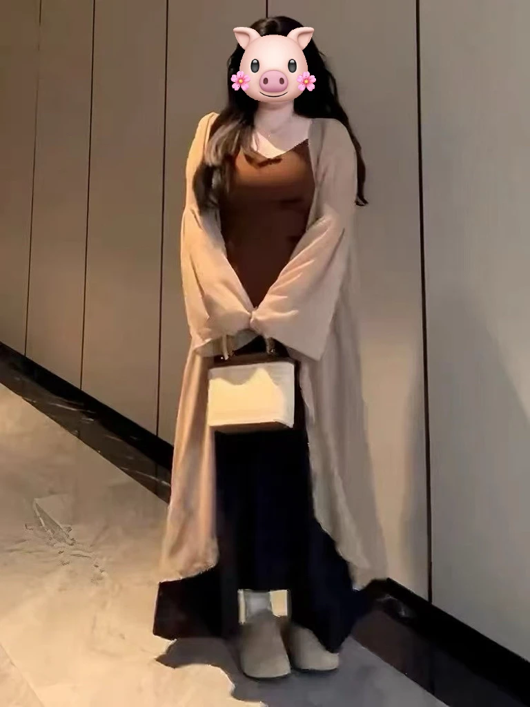 彤彤·胖mm新中式开衫吊带半裙遮肉显瘦三件套