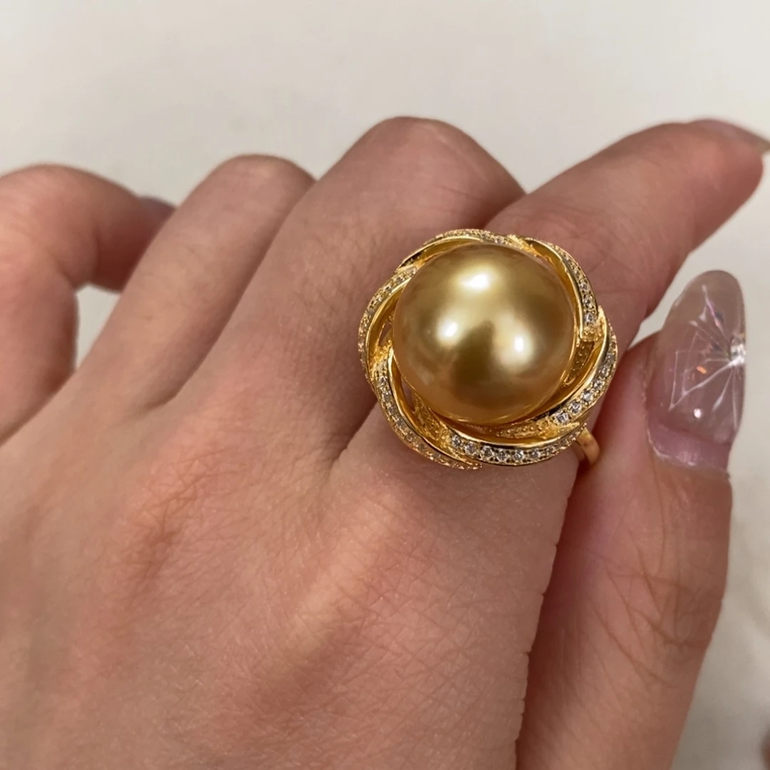 R***.戒圈银S925镶嵌海水珍珠