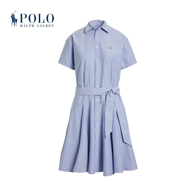 Ralph Lauren/拉夫劳伦女装 25年夏季棉质牛津布短袖衬衫式连衣裙