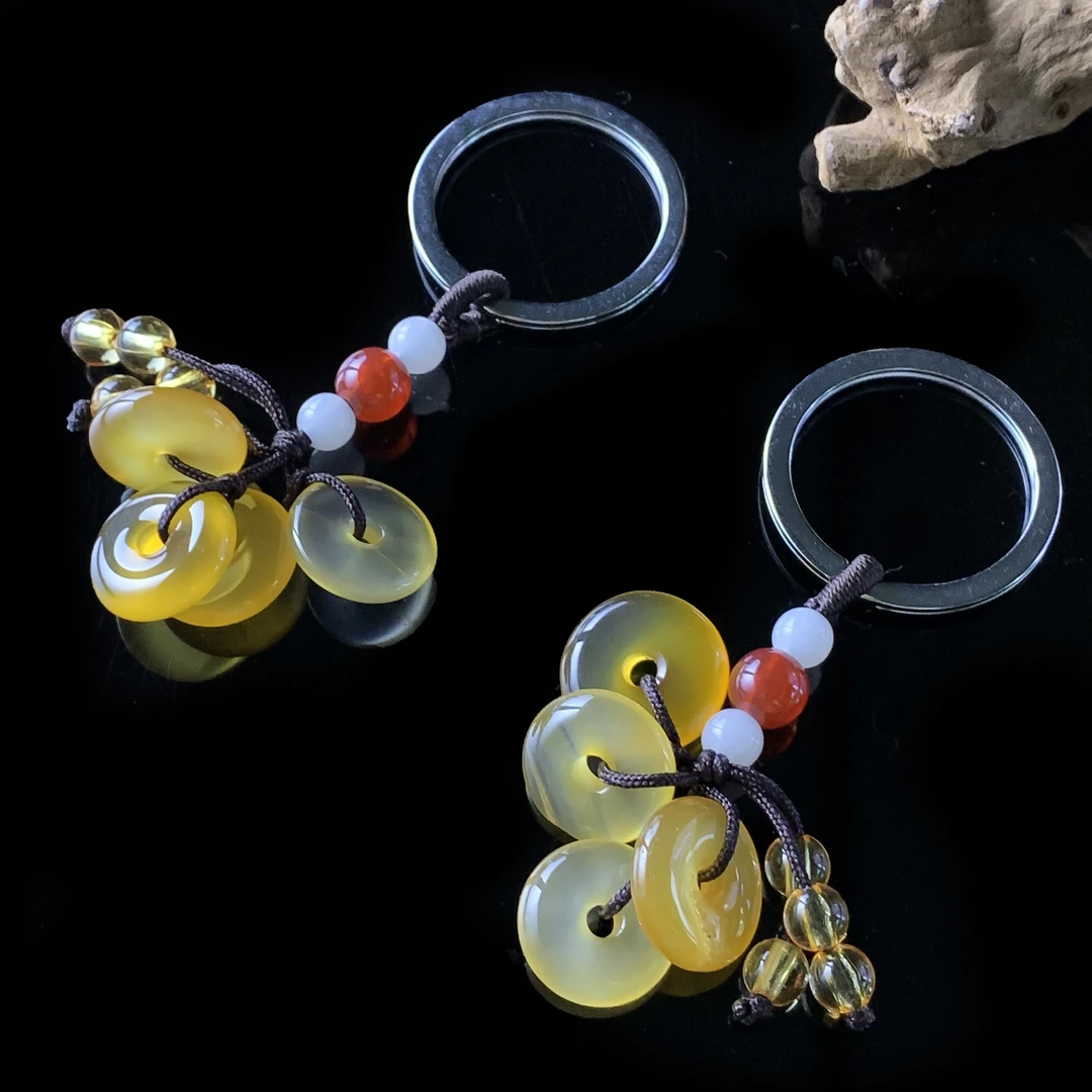 面面来财珠宝S7998-金蜜盐源玛瑙黄平安扣挂饰